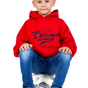 Bluza dzięcięca PREMIUM z kapturem czerwona SPG PRO - obrazek 3